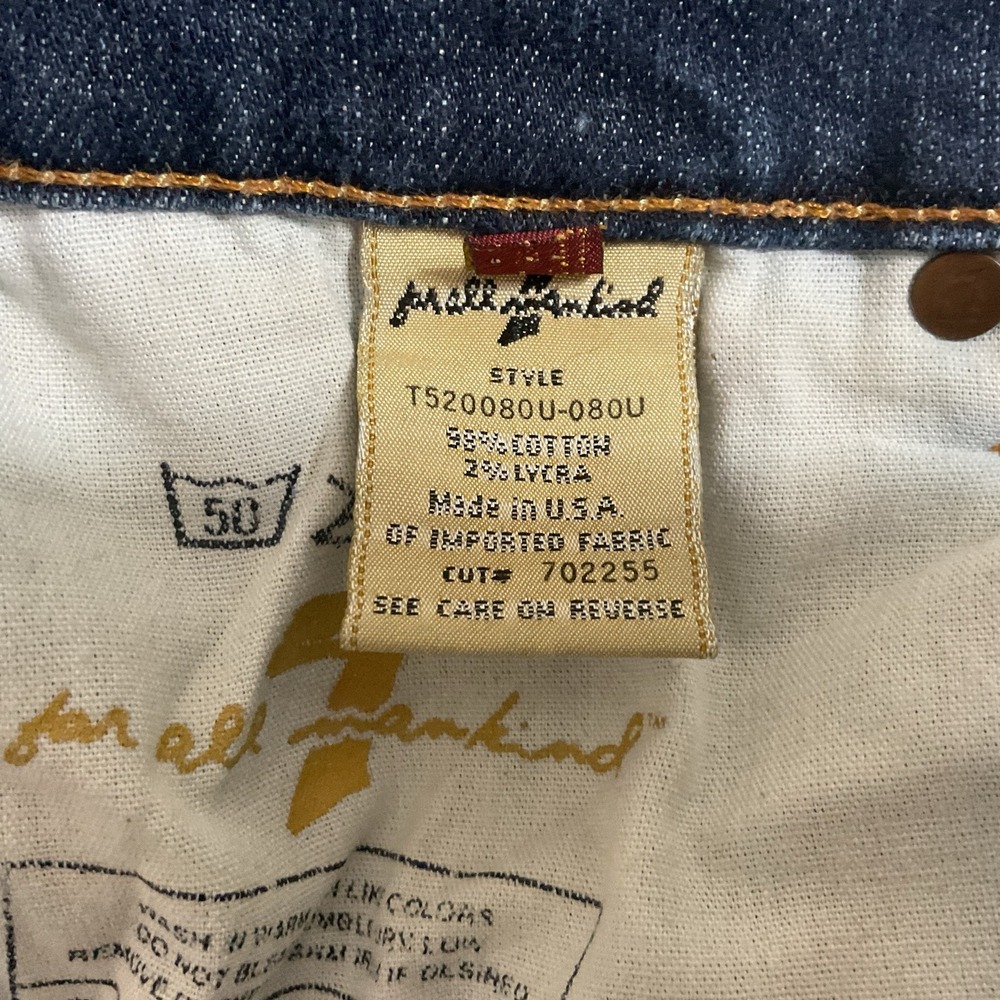 VTG Seven 7 For All Mankind Bootcut Western Rugged Jeans 32 x 26 Blue Dark Wash - Picture 9 of 16